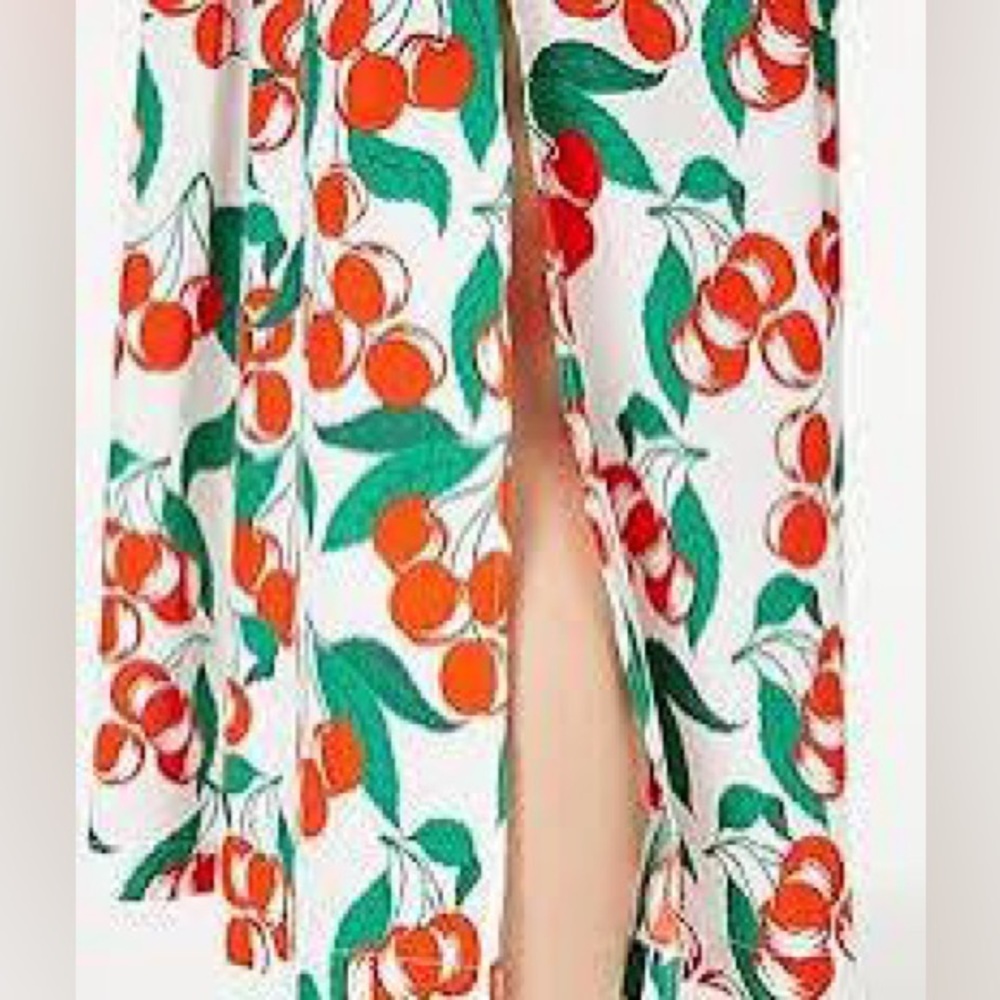 Benetton Cherry Print Set Crop Top & Midi Skirt – Size S - Picture 14 of 15